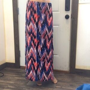 Search for Sanity Chevron Abstract Maxi Skirt w slit small
